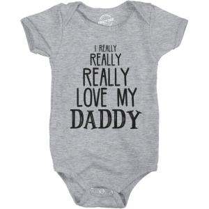 Crazy Dog T-Shirts I Really Really Love My Daddy Cute Fathers Day Funny Baby Shirt Newborn Gift(Light Heather Grey)