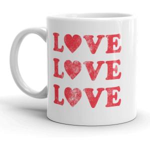 Crazy Dog T-Shirts Love Coffee Mug – Valentines Day Gift Romantic Heart Cup – White Ceramic 11oz Microwave Safe