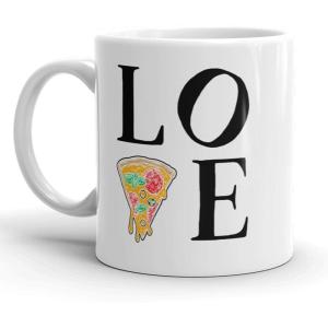 Crazy Dog T-Shirts Love Pizza Mug Funny Valentines Day Coffee Cup – 11oz