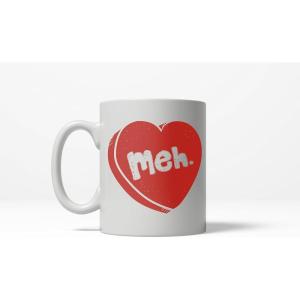 Crazy Dog T-Shirts Meh Candy Heart Cute Funny Valentine’s Day Ceramic Coffee Drinking Mug – 11oz