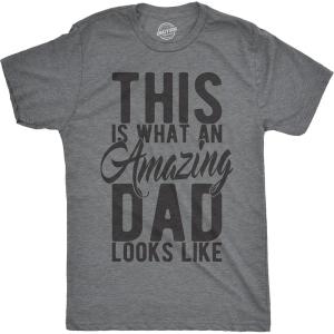 Crazy Dog T-Shirts Men’s Amazing Dad T-Shirt(Light Heather Grey – Amazing Dad)