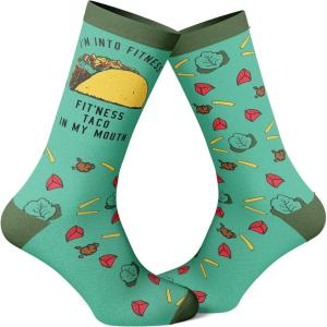 Crazy Dog T-Shirts Mens Funny Taco Socks With Awesome Graphics for Men(Fitness Taco)