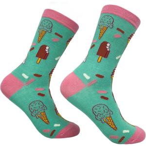 Crazy Dog T-Shirts Youth Funny Food Socks Delicious Eating Treat Novelty Snack Footwear for Kids(Ice Cream)