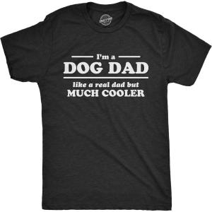 Funny Animal Dad T Shirts The Best Bucking Papa Bear Tees for Dadasaurus(Heather Black – Dog Dad)