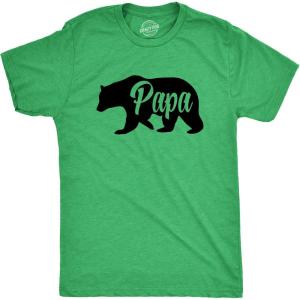 Funny Animal Dad T Shirts The Best Bucking Papa Bear Tees for Dadasaurus(Heather Green – Papa Bear)