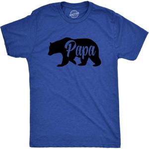 Funny Animal Dad T Shirts The Best Bucking Papa Bear Tees for Dadasaurus(Heather Royal – Papa Bear)