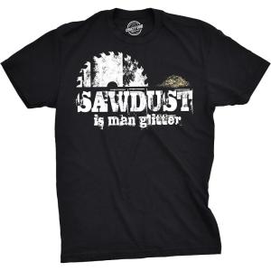 Funny Dad Shirts for Handyman Lawn and Garage Tees for Fathers Day Mechanic Shirts for Dads(Heather Black – Sawdust Glitter)