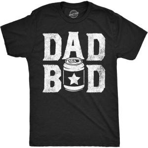 Funny Dad T Shirts Manly Tees for Parents Cool Mens Shirts for Fathers Day(Heather Black – Dad Bod Beer)