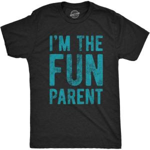 Funny Dad T Shirts Manly Tees for Parents Cool Mens Shirts for Fathers Day(Heather Black – Fun Parent)