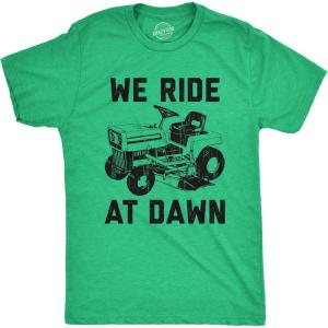 Funny Dad T Shirts Manly Tees for Parents Cool Mens Shirts for Fathers Day(Heather Green – Ride at Dawn)