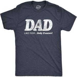 Funny Dad T Shirts Manly Tees for Parents Cool Mens Shirts for Fathers Day(Heather Navy – Dad Like Mom)