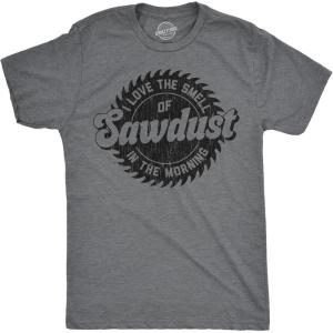 Funny Dad T Shirts Sarcastic Husband Tees Joke Humor for Father(Dark Heather Grey – Sawblade)