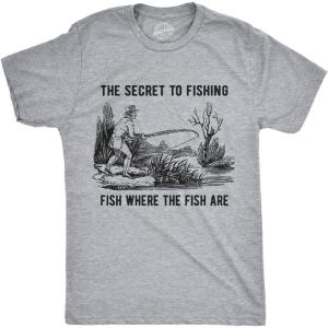 Funny Dad T Shirts Sarcastic Husband Tees Joke Humor for Father(Fishing Secret)