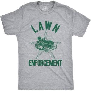 Funny Dad T Shirts Sarcastic Husband Tees Joke Humor for Father(Lawn Enforcement)