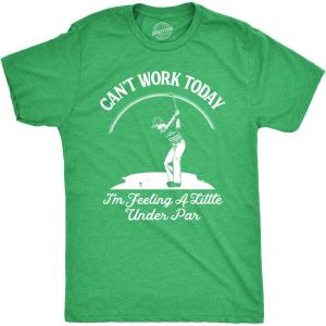 Funny Mens Golfing T Shirts Best Dad by Par and Other Graphic Golf Tees for Dads(Heather Green – Under Par)