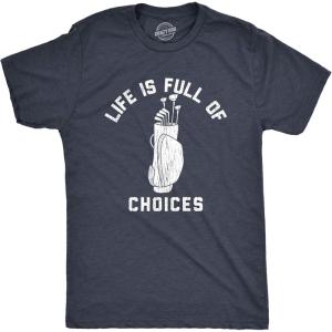 Funny Mens Golfing T Shirts Best Dad by Par and Other Graphic Golf Tees for Dads(Heather Navy – Choices)