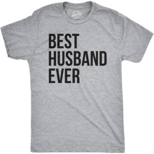 Mens Best Husband Ever T Shirt Funny Saying Novelty Tee Gift for Dad Cool Humor(Light Heather Grey)