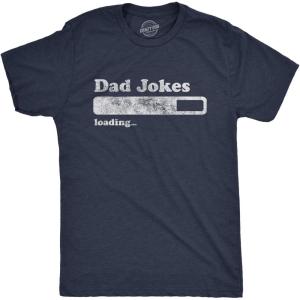 Mens Dad Jokes Loading T Shirt Funny Fathers Day Papa Novelty Graphic Tee(Heather Navy)