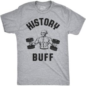 Mens History Buff T Shirt Funny George Washington 4th of July Tee(Grey)