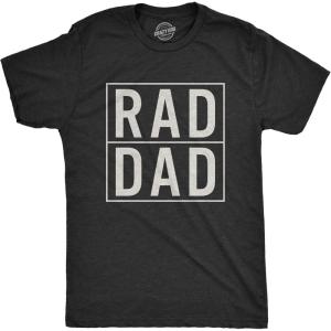 Mens Rad Dad Funny Cool Best Dad Fathers Day T Shirt for Dads(Heather Black)