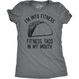 Womens Fitness Taco Funny Gym T Shirt Cool Humor Graphic Muscle Tee for Ladies(Dark Heather Grey)