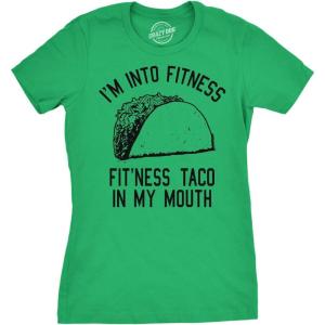 Womens Fitness Taco Funny Gym T Shirt Cool Humor Graphic Muscle Tee for Ladies(Green)