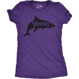 Womens Peace Love Tacos T Shirt Funny Saying Cute Graphic Vintage Ladies Design(Heather Purple – Mommy Shark)