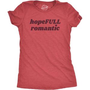 Womens Valentines Shirts Cute Heart T Shirts Funny Valentines Day Tees for Ladies(Heather Red – Hopeful Romantic)