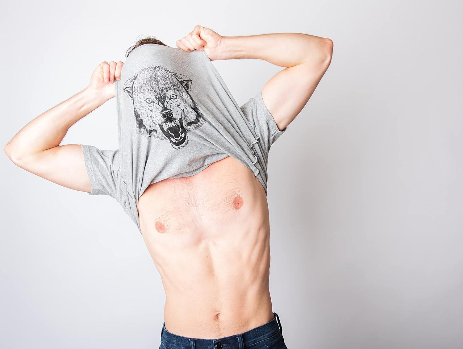 imageAsk Me About My Wolf Flip T Shirt Cool Design Funny Saying Novelty GraphicLight Heather Grey