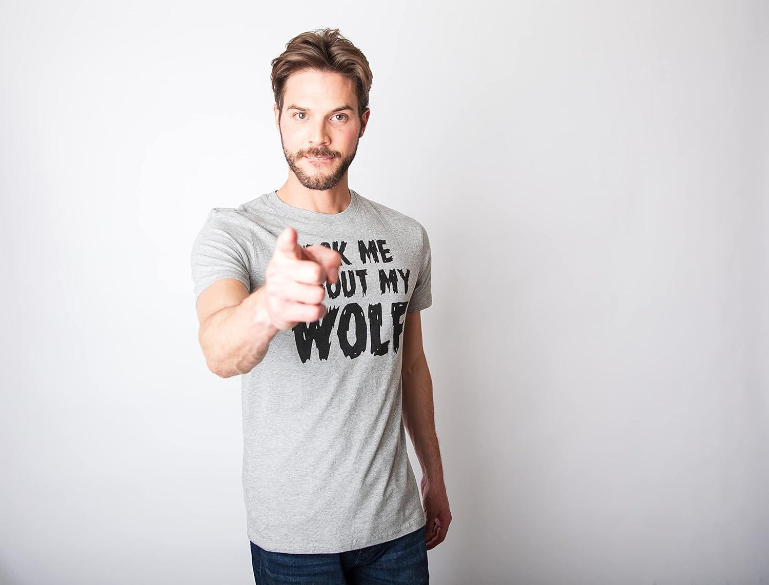 imageAsk Me About My Wolf Flip T Shirt Cool Design Funny Saying Novelty GraphicLight Heather Grey