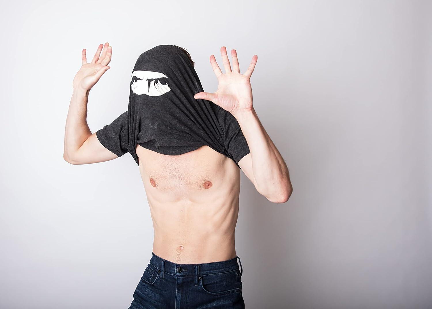 imageCrazy Dog Mens Ask Me About My Ninja Disguise T Shirt Funny Flip Costume Humor TeeBlack
