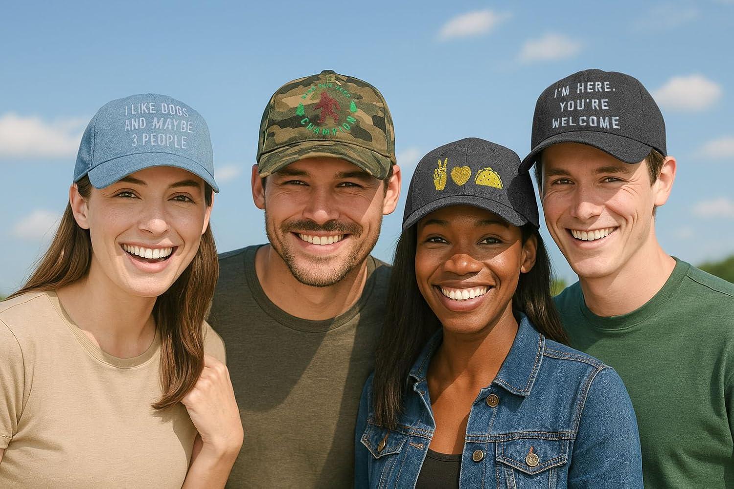imageCrazy Dog TShirts Funny Fishing Hats Hilarious Fish Graphic CapsNavy Here Fishy Fishy