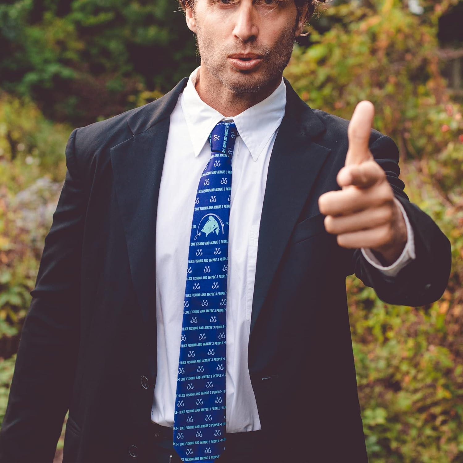 imageCrazy Dog TShirts Funny Sports Ties for Men Novelty Graphic Ties for Golf Fishing and Exercise GuysFishing 3 People