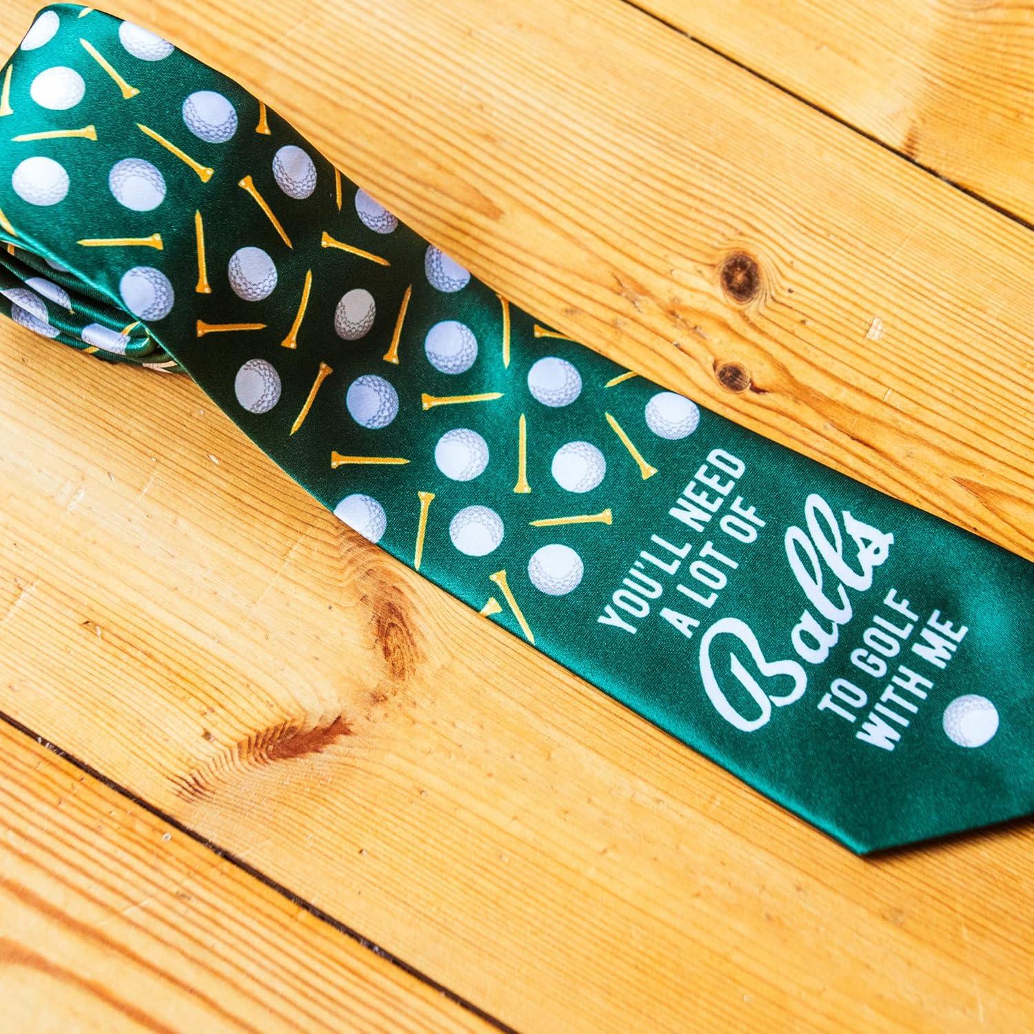 imageCrazy Dog TShirts Funny Sports Ties for Men Novelty Graphic Ties for Golf Fishing and Exercise GuysLot of Balls