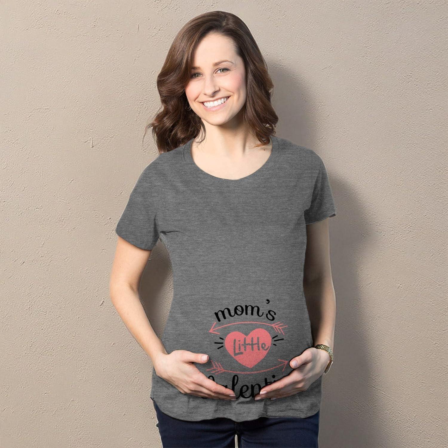 imageCrazy Dog TShirts Maternity Moms Little Valentines Day Cute Announcement Baby Pregnancy T ShirtDark Heather Grey