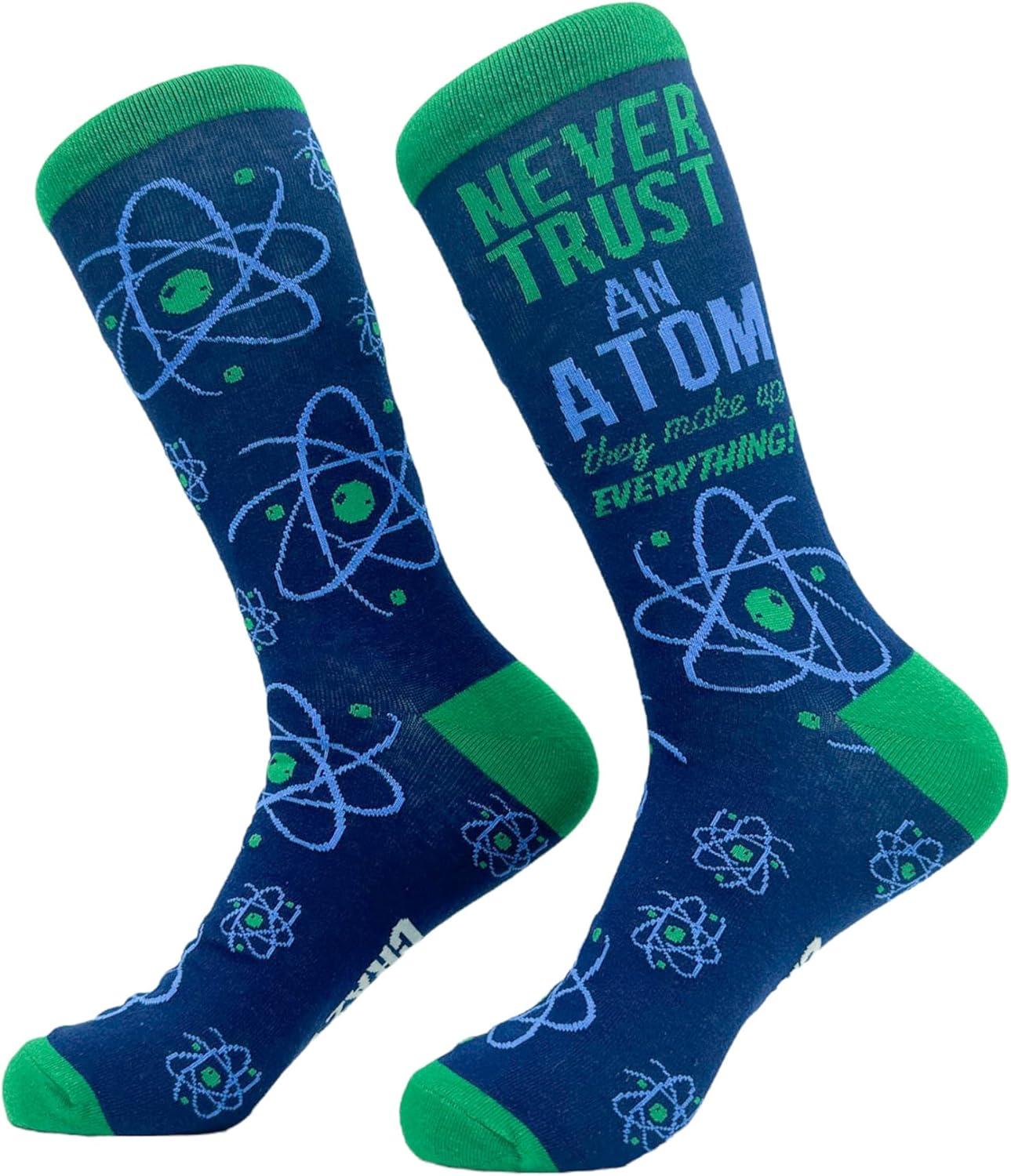 imageCrazy Dog TShirts Mens Funny Science Socks With Awesome Graphics for MenAtom