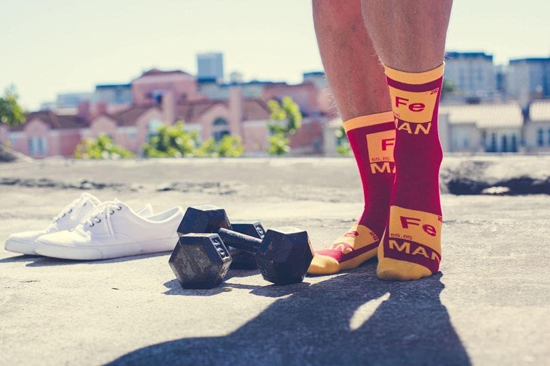 imageCrazy Dog TShirts Mens Funny Science Socks With Awesome Graphics for MenIron Science