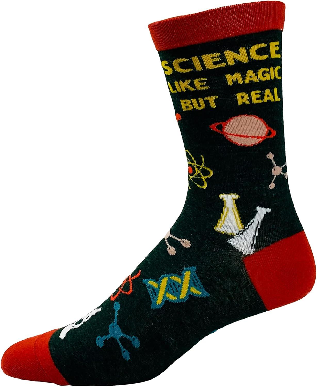 imageCrazy Dog TShirts Mens Funny Science Socks With Awesome Graphics for MenScience Like Magic