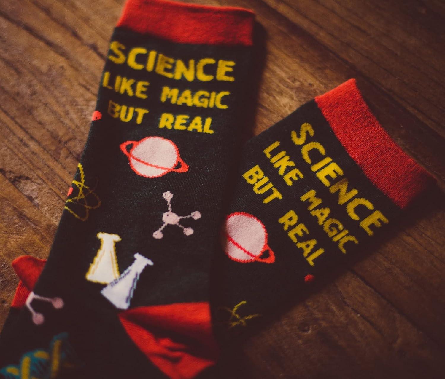 imageCrazy Dog TShirts Mens Funny Science Socks With Awesome Graphics for MenScience Like Magic