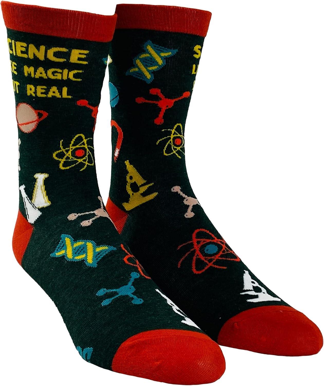 imageCrazy Dog TShirts Mens Funny Science Socks With Awesome Graphics for MenScience Like Magic