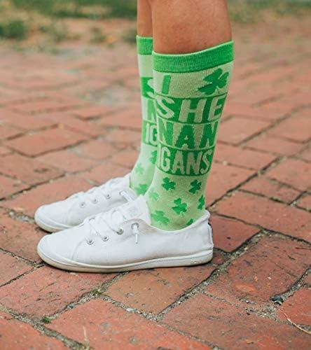 imageCrazy Dog TShirts Womens I Clover Shenanigans Socks Funny Saint St Patricks Day Irish Footwear
