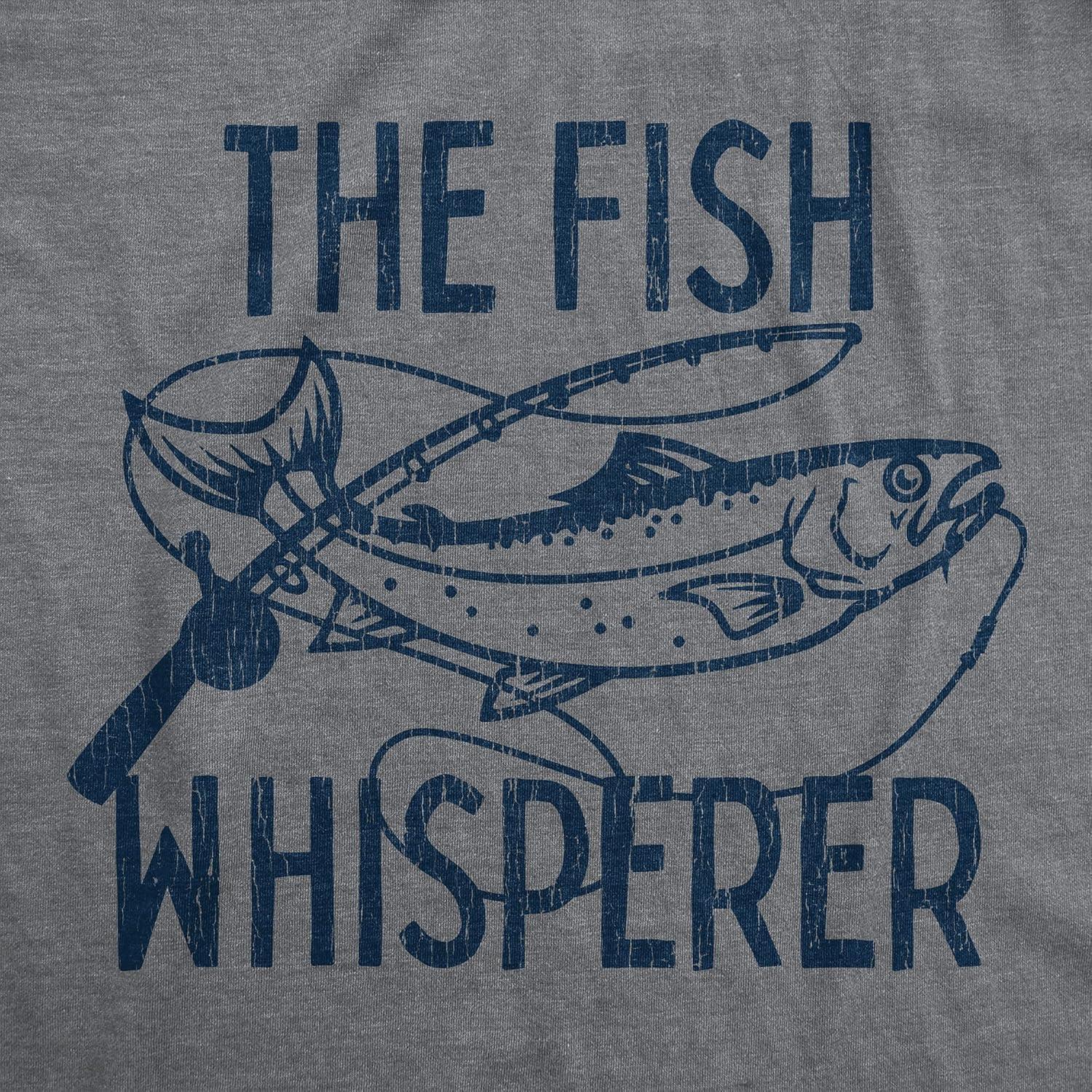 imageFunny Fishing Shirt for Men The Fish Whisperer Graphic Design Lake Life Gift for Fishermen Dads and Outdoor EnthusiastsDark Heather Grey
