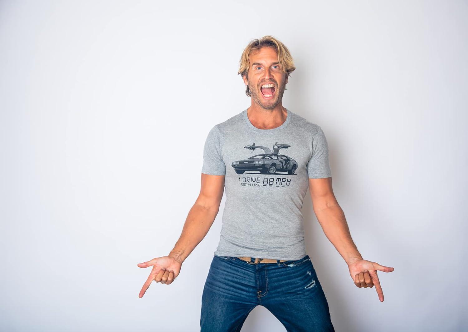 imageFunny Mens Shirts Sarcastic Tees with Funny Sayings and Cool Designs for GuysDark Heather Grey Drive 88 Mph