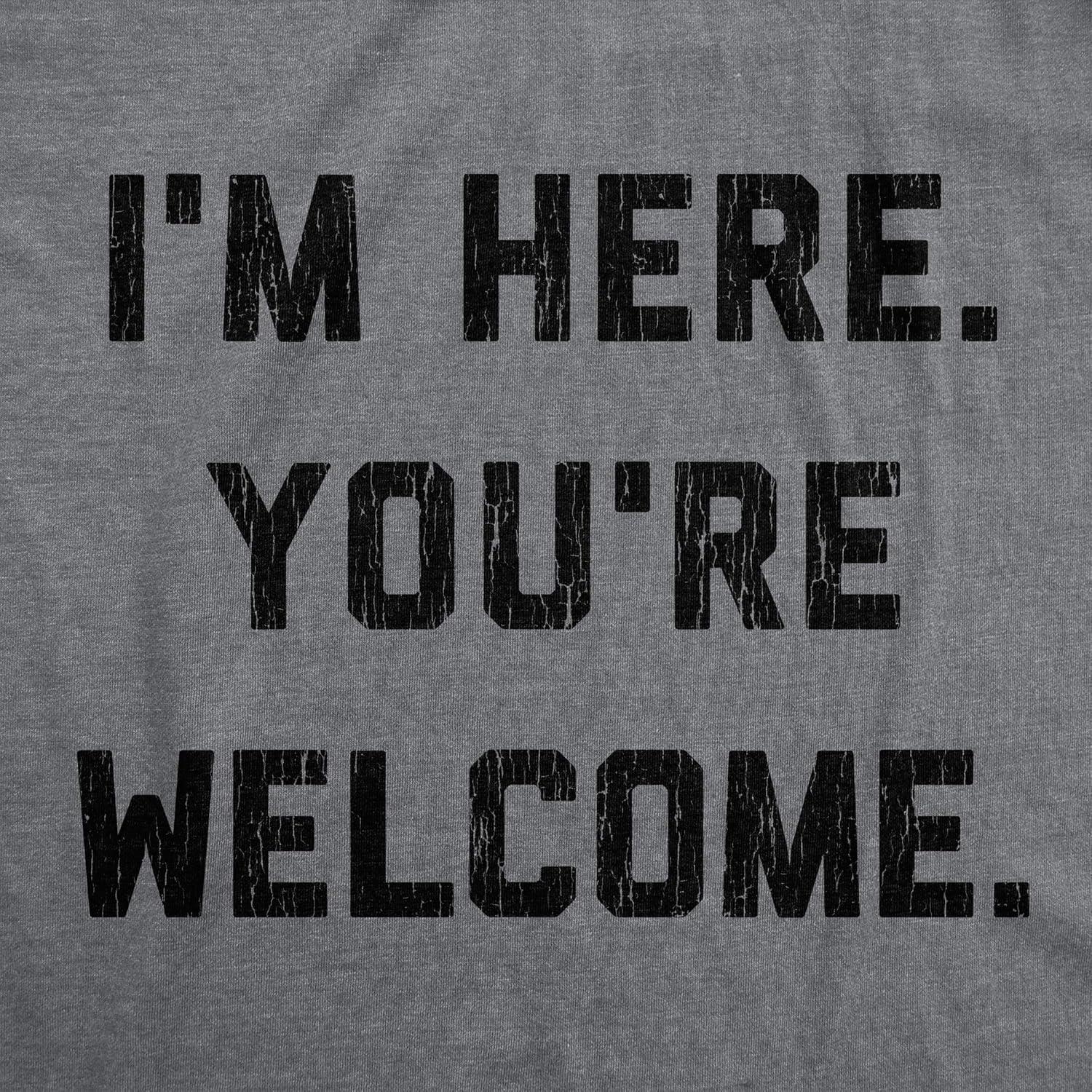 imageFunny Mens Shirts Sarcastic Tees with Funny Sayings and Cool Designs for GuysDark Heather Grey Here Welcome