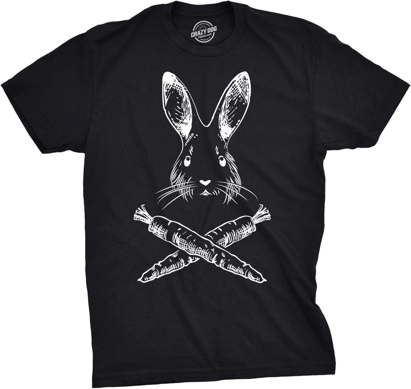 imageJolly Roger Easter T Shirt Funny Bunny Skull Crossbones Egg Hunt Dad Flag TeeBlack