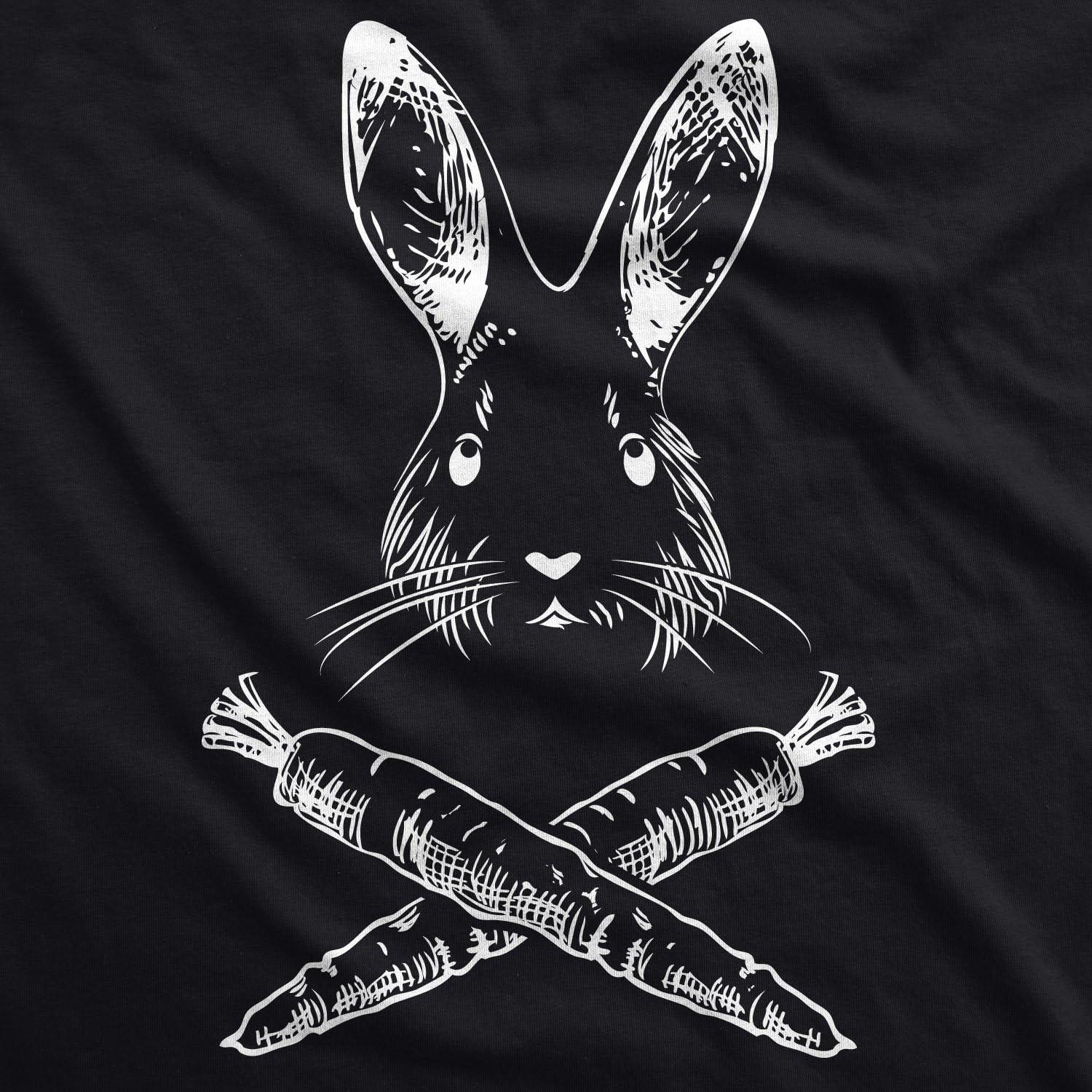 imageJolly Roger Easter T Shirt Funny Bunny Skull Crossbones Egg Hunt Dad Flag TeeBlack