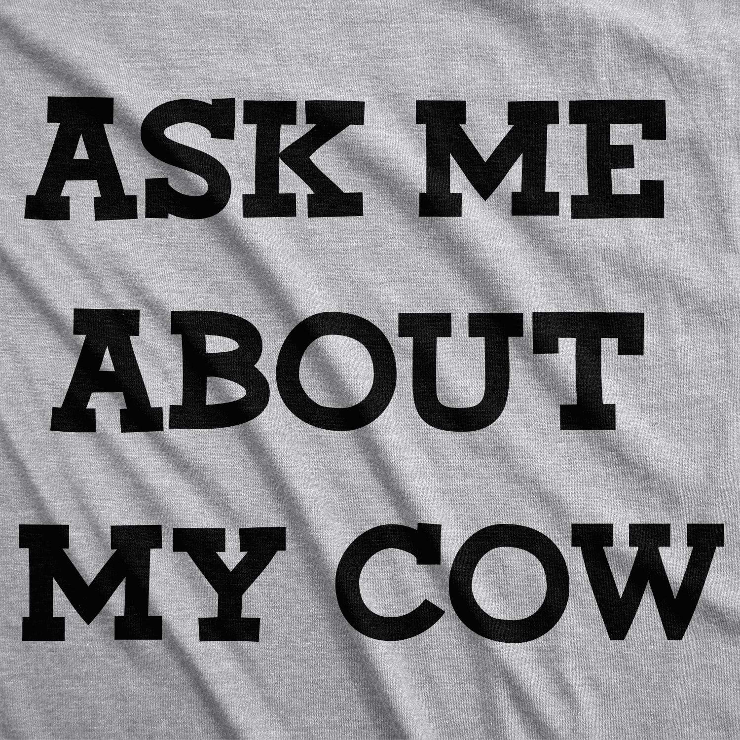 imageMens Ask Me About My Cow Funny Farm Animal Flip Up T ShirtLight Heather Grey