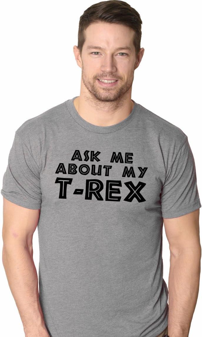 imageMens Ask Me About My Trex T Shirt Funny Cool Dinosaur Flip Graphic Novelty TeesLight Heather Grey