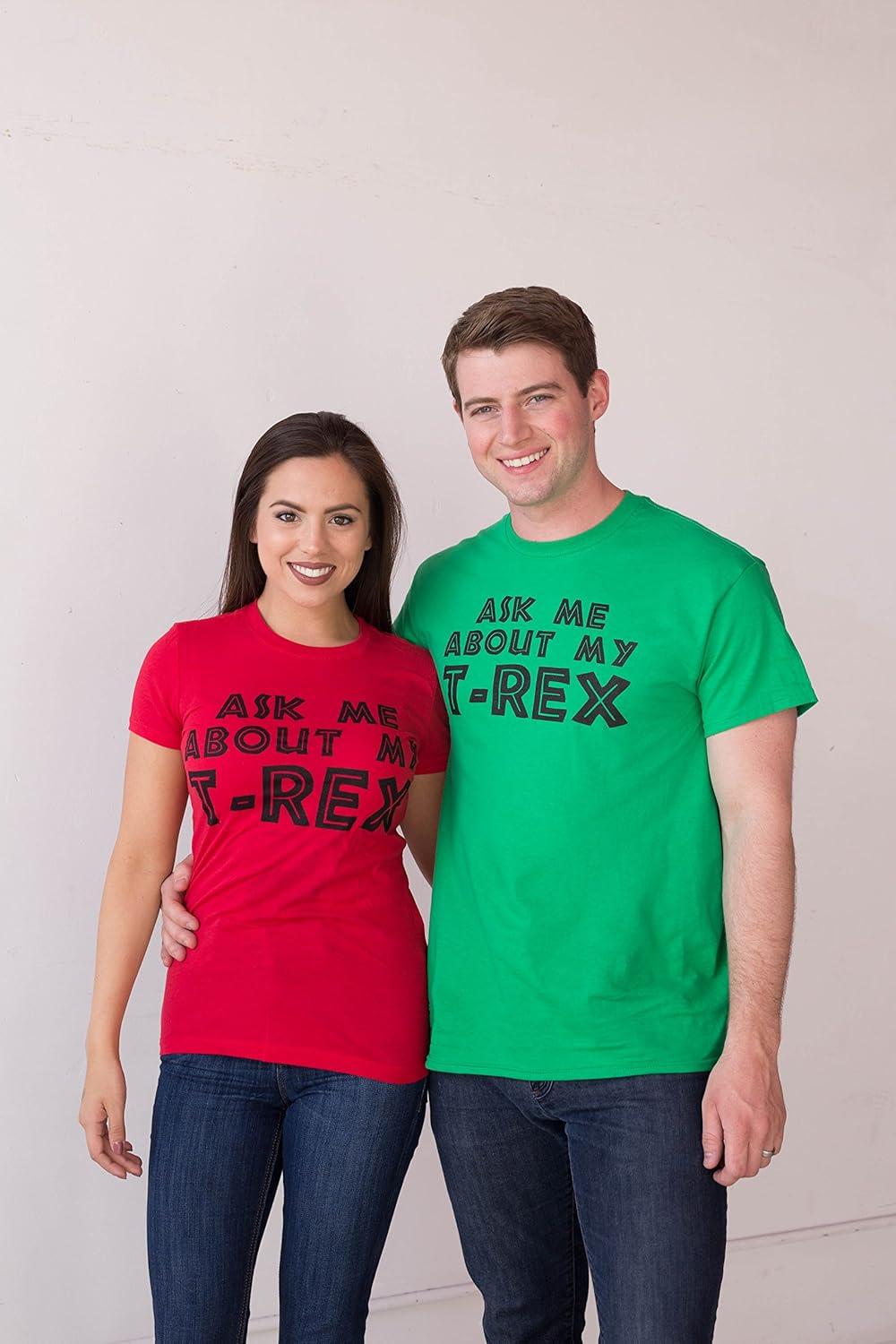 imageMens Ask Me About My Trex T Shirt Funny Cool Dinosaur Flip Graphic Novelty TeesRed