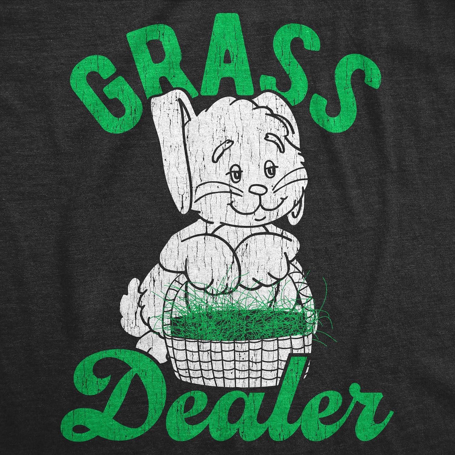 imageMens Easter Bunny T Shirts Funny Bunny Tees for Guys Easter Tees for MenHeather Black Grass Dealer